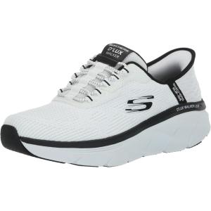 Skechers Mens D’lux Walker 2.0 Rezinate Hands Free Slip-in(White/Black)