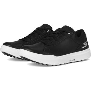 Skechers Mens Drive 6 Arch Fit Leather Relaxed Fit Spikeless Golf Shoe(Black/White)