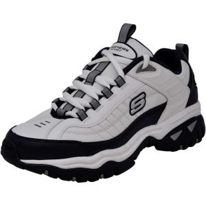 Skechers Men’s Energy Afterburn Sneakers(White/Navy/Silver)