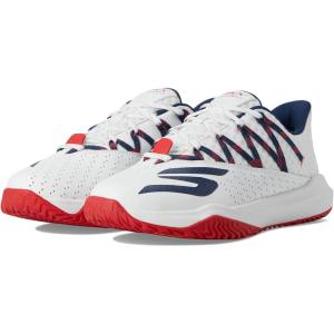 Skechers Men’s Hands-Free Slip-ins: Viper Court Rally Trainers(White/Navy/Red)