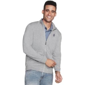 Skechers Men’s Hoodless Hoodie GO WALK Everywhere Full Zip Mock Neck Jacket(Light Grey)
