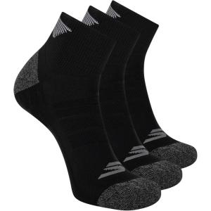 Skechers Men’s Performance Golf Quarter Crew Socks (3-Pack)(Black)