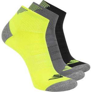 Skechers Men’s Performance Golf Quarter Crew Socks (3-Pack)(Safety Yellow/Steel Gray/Black)