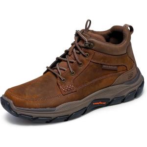 Skechers Men’s Respected-Boswell Mid Top Leather Moc Toe Sneakers(Cdb)