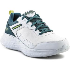 Skechers Mens Skech-lite Pro Primebase Hands Free Slip-in(Light Gray Leather Mesh Tpu Green Lime Trim)