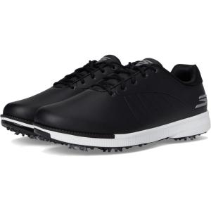 Skechers Men’s Tempo Spikeless Waterproof Lightweight Golf Shoe(Black/White Spiked)