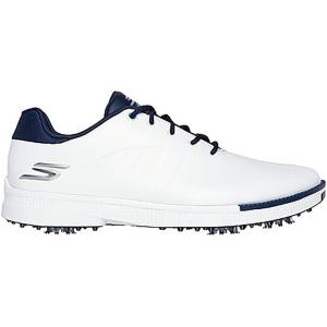 Skechers Men’s Tempo Spikeless Waterproof Lightweight Golf Shoe(White/Navy Spiked)