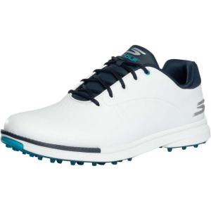 Skechers Men’s Tempo Spikeless Waterproof Lightweight Golf Shoe(White/Navy/Blue)