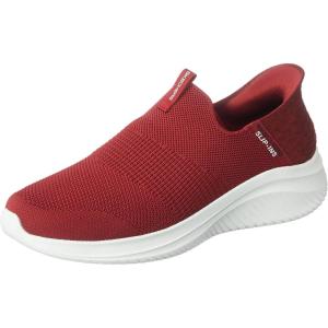 Skechers Men’s Ultra Flex 3.0 Smooth Step Slip-in Sneakers(Burgundy Knit Trim)