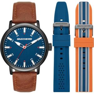 Skechers Men’s Watch and Stackable Bracelet or Interchangeable Band Gift Set(Blue Band Set)
