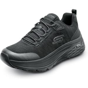 Skechers Mens Work: Arch Fit 2.0 Slip Resistant Lace-up Sneakers for Men(Leo Black)
