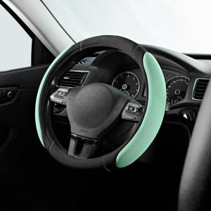 Skechers Steering Wheel Cover,Memory Foam Car Steering Wheel Cover,14.5-15inch Anti-Slip Safety Comfortable Desgin, Universal Accessory for Diverse Cars, Truck,SUV (Black & Red)(Green)