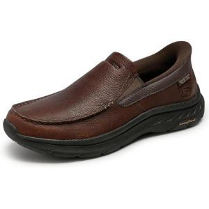 Skechers USA Men’s Pollard-Osgood Moc Toe Loafers(Red/Brown)