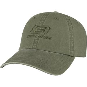 Skechers Unisex-Adult Washed Triple S Hat(Olive)