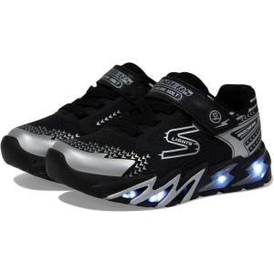 Skechers Unisex-Child Flex-Glow Bolt(Black/Silver)