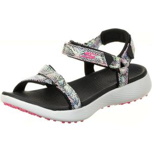 Skechers Women’s 600 Spikeless Golf Sandals Shoe(Black/Multi Snake Print)