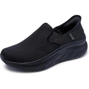 Skechers Womens D’lux Walker Sr Ugina Hands Free Slip-ins(Black)