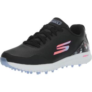 Skechers Women’s Go Max Arch Fit Spikeless Golf Shoe Sneaker(Black Dogs Waterproof)