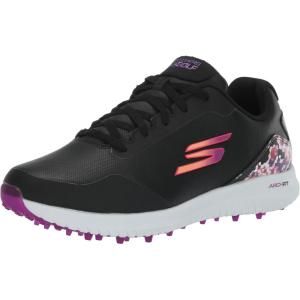 Skechers Women’s Go Max Arch Fit Spikeless Golf Shoe Sneaker(Black Floral Waterproof)