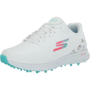 Skechers Women’s Go Max Arch Fit Spikeless Golf Shoe Sneaker(White Dogs Waterproof)