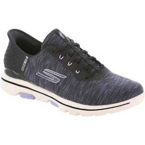 Skechers Womens Go Walk 5 Relaxed Fit Slip-in Golf ShoeSneaker(Black/Lavender)