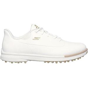 Skechers Womens Jasmine Waterproof Golf Shoe Sneaker(White/Gold Spikeless)