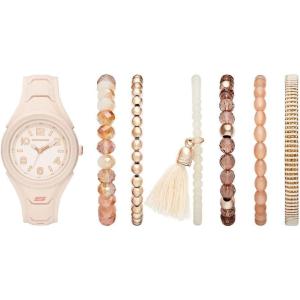 Skechers Women’s Sets Quartz Silicone Watch and Bracelet Gift Set , Color: Pink (Model: SR9020)