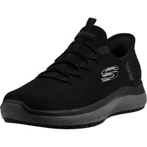 Skechers Women’s Slip-Ins Summits – Enslee Slip Resistant Sneakers(Black/Charcoal)