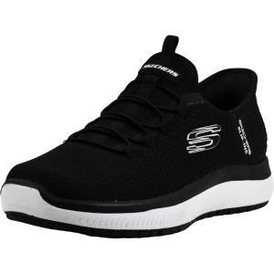 Skechers Women’s Slip-Ins Summits – Enslee Slip Resistant Sneakers(Black/White)