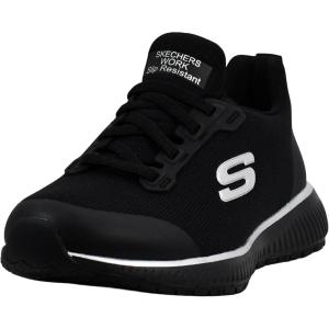 Skechers Womens Squad Sr Food Service Shoe(Black/Silver)