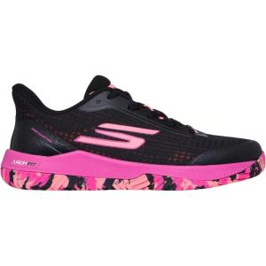 Skechers Womens Viper Court Pro Pickleball Sneaker(Black/Hot Pink)