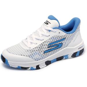 Skechers Womens Viper Court Pro Pickleball Sneaker(White/Blue)