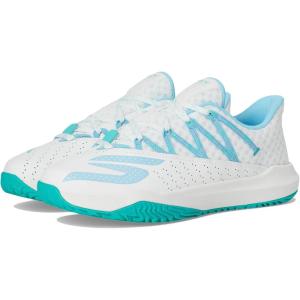Skechers Women’s Viper Court Rally Pickleball Sneaker(White/Light Blue)