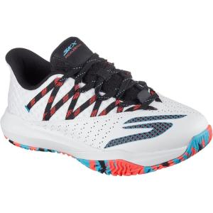Skechers Women’s Viper Court Rally Pickleball Sneaker(White/Pink/Light Blue)