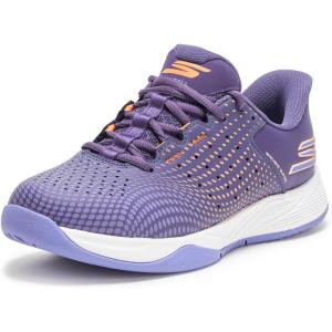 Skechers Women’s Viper Court Reload Hands Free Slip-Ins Sneaker(Purple/Coral)