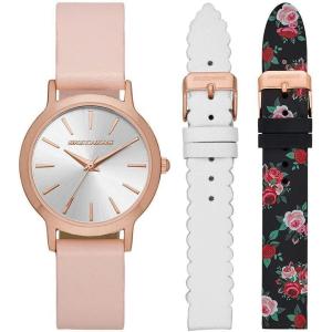 Skechers Women’s Watch and Interchangeable Band Gift Set(Rose/Floral Band Set)