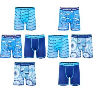 Skechers boys Amazon Exclusive 8pk Athletic Boxer Briefs With Unique Prints in Sizes 2/3t, 4, 6, 8 and 10(8-pack Sharks Bxrbr)