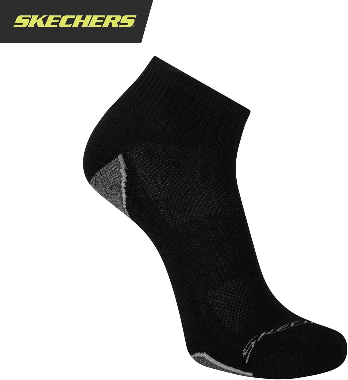 imageSkechers Mens 6 Pack Quarter Crew SocksBlack