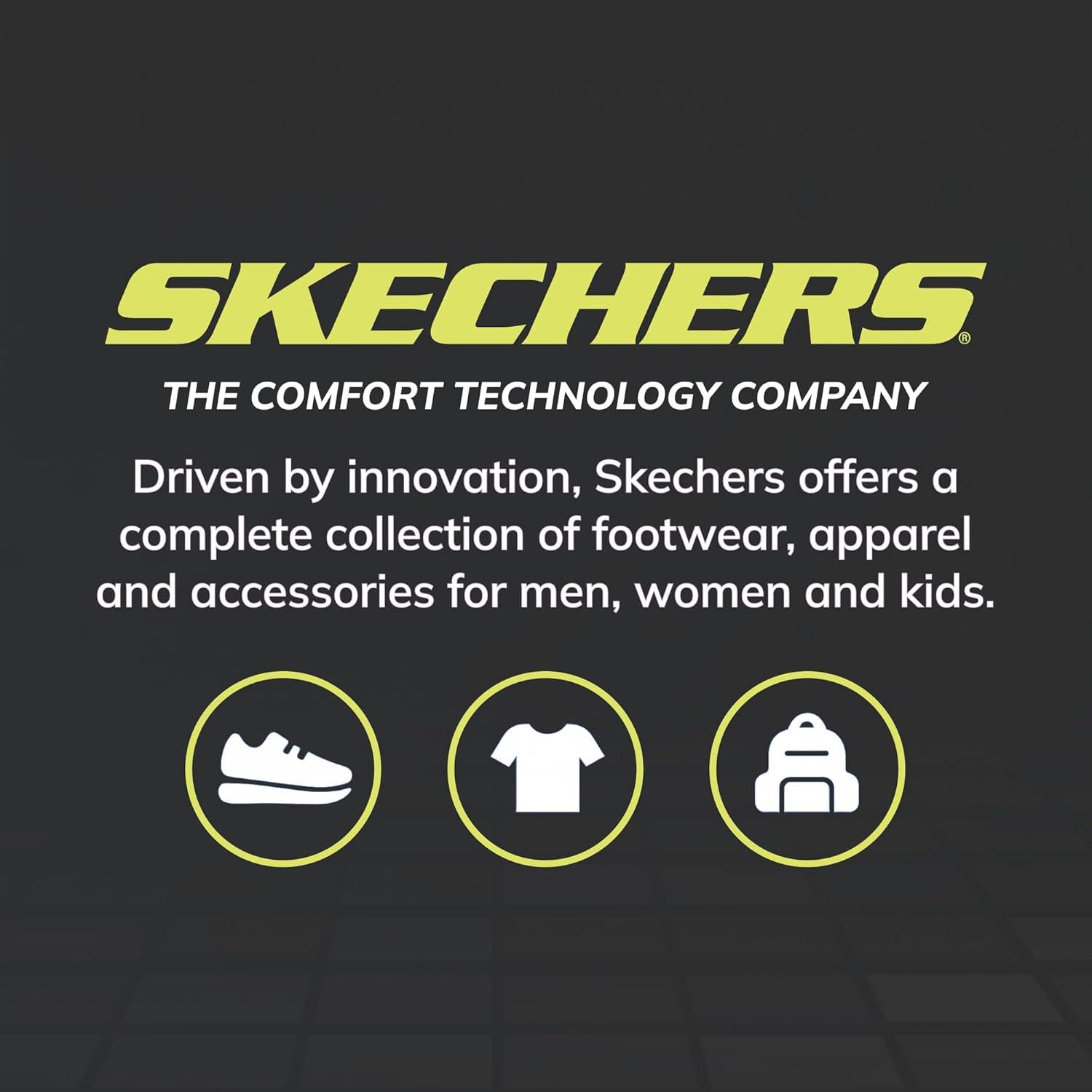 imageSkechers Mens Classic ComfortFit ampamp Cushioned Footbed Crew Socks 6PackBlackWhite