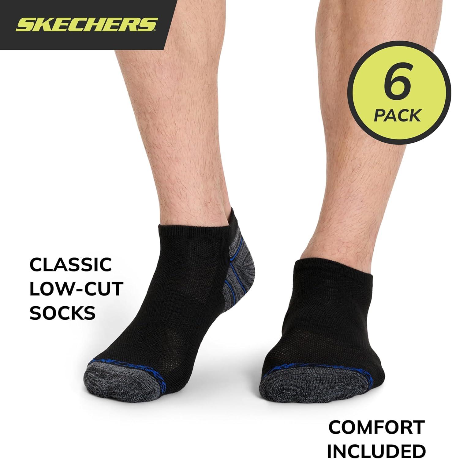 imageSkechers Mens Low Cut Socks 6PackBlack