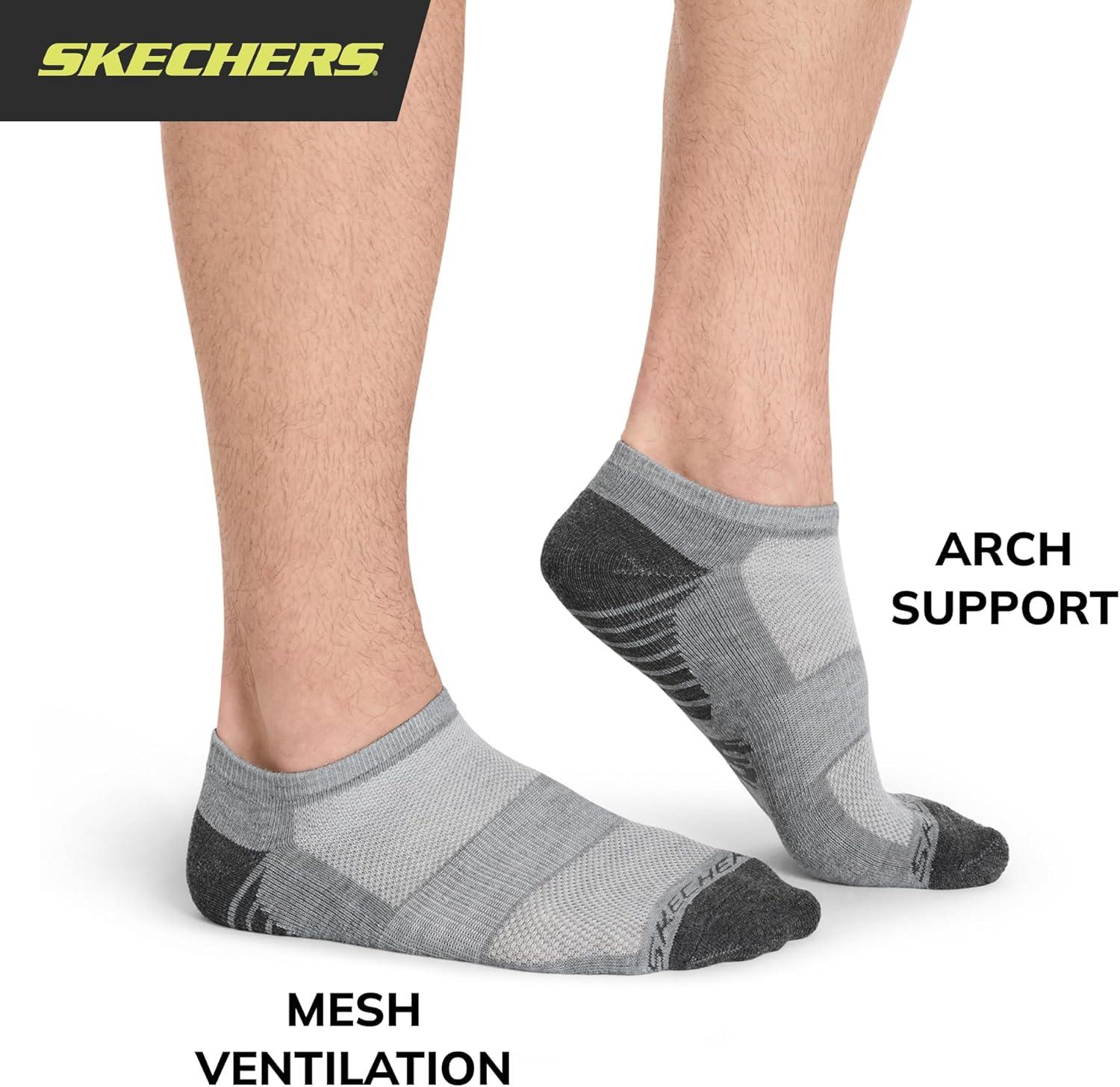 imageSkechers Mens Low Cut Socks 6PackLight Pastel Grey
