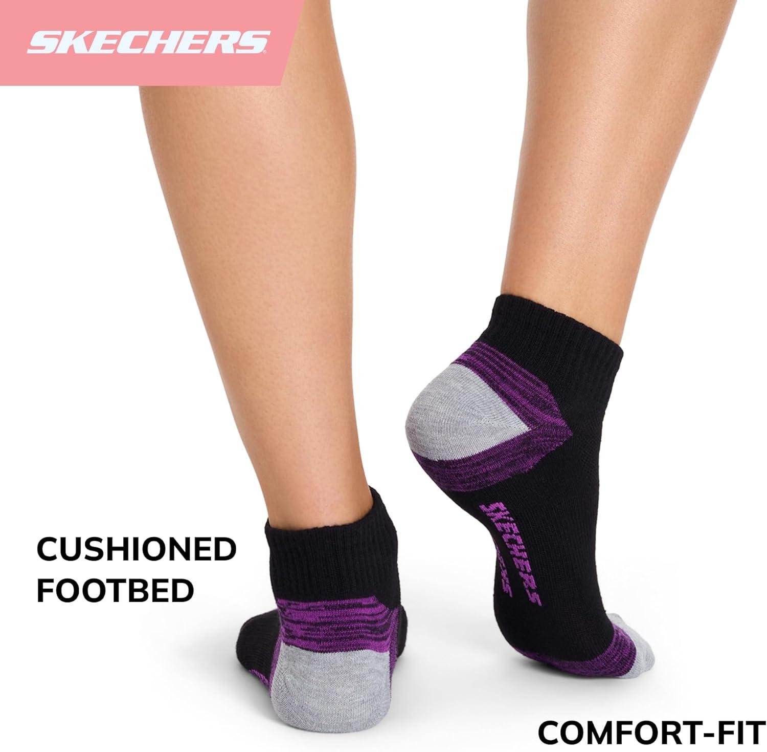 imageSkechers Womens Performance Quarter Crew Socks 6PackMedium Grey