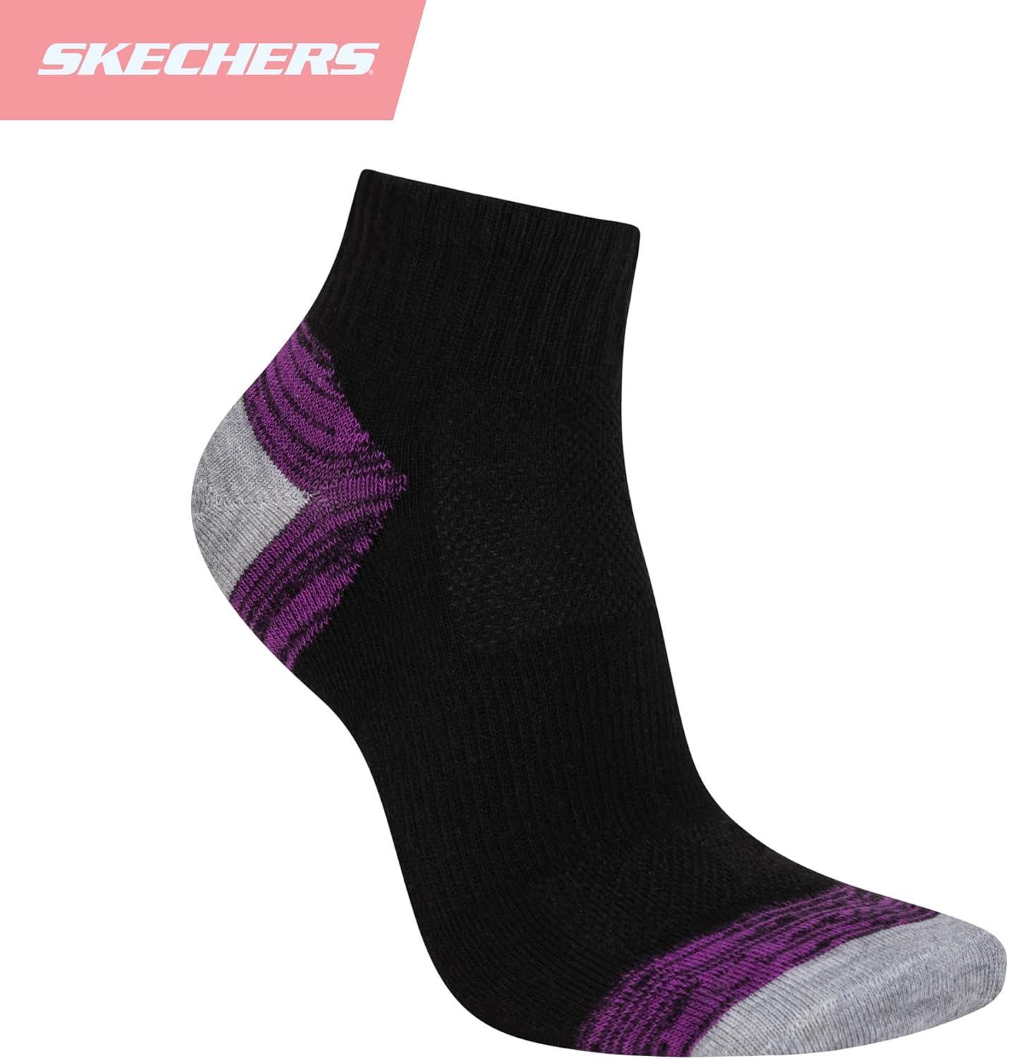 imageSkechers Womens Performance Quarter Crew Socks 6PackMedium Grey