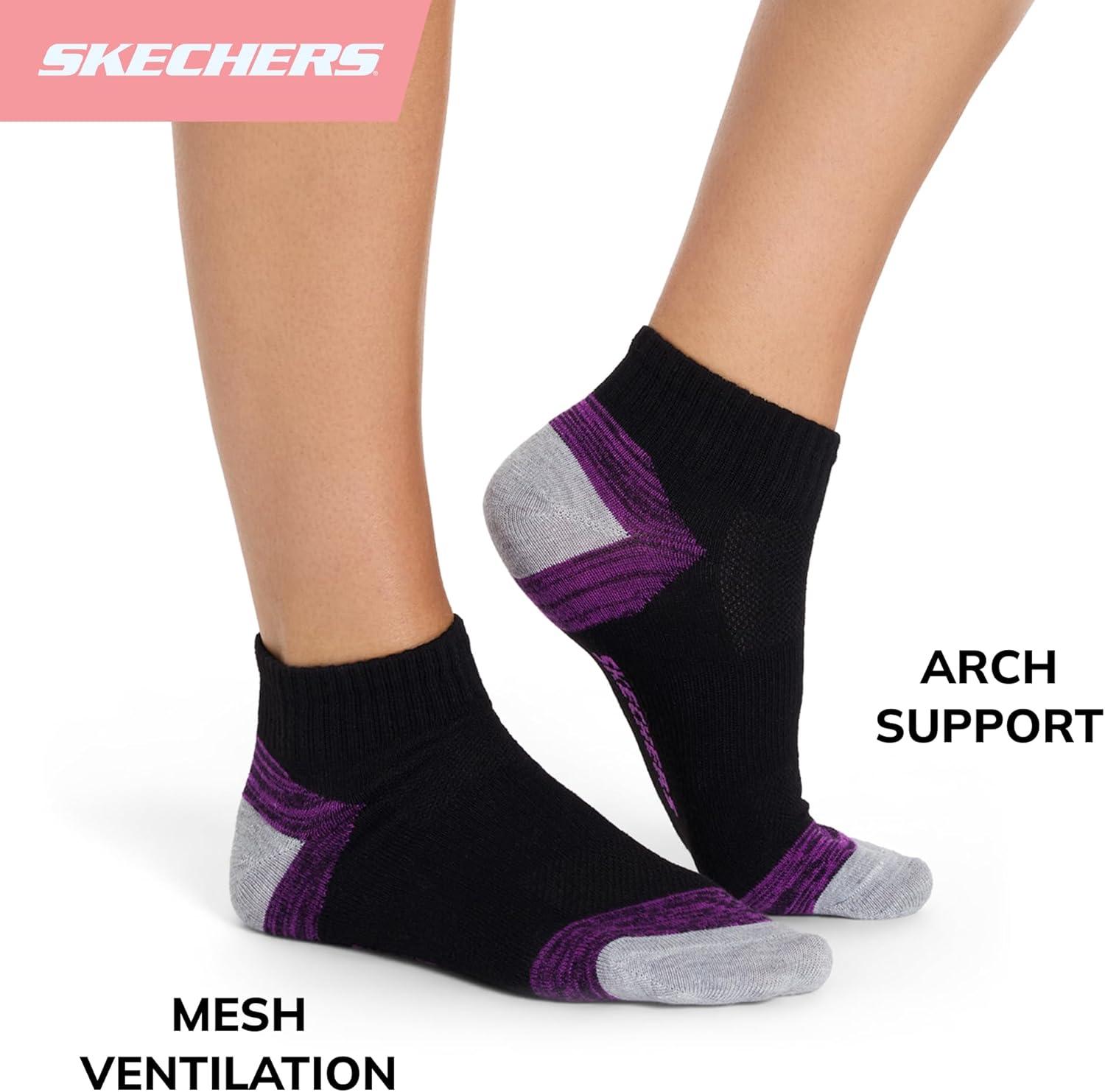 imageSkechers Womens Performance Quarter Crew Socks 6PackMedium Grey