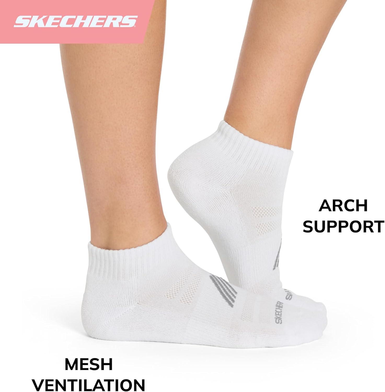 imageSkechers Womens Performance Quarter Crew Socks 6PackWhite