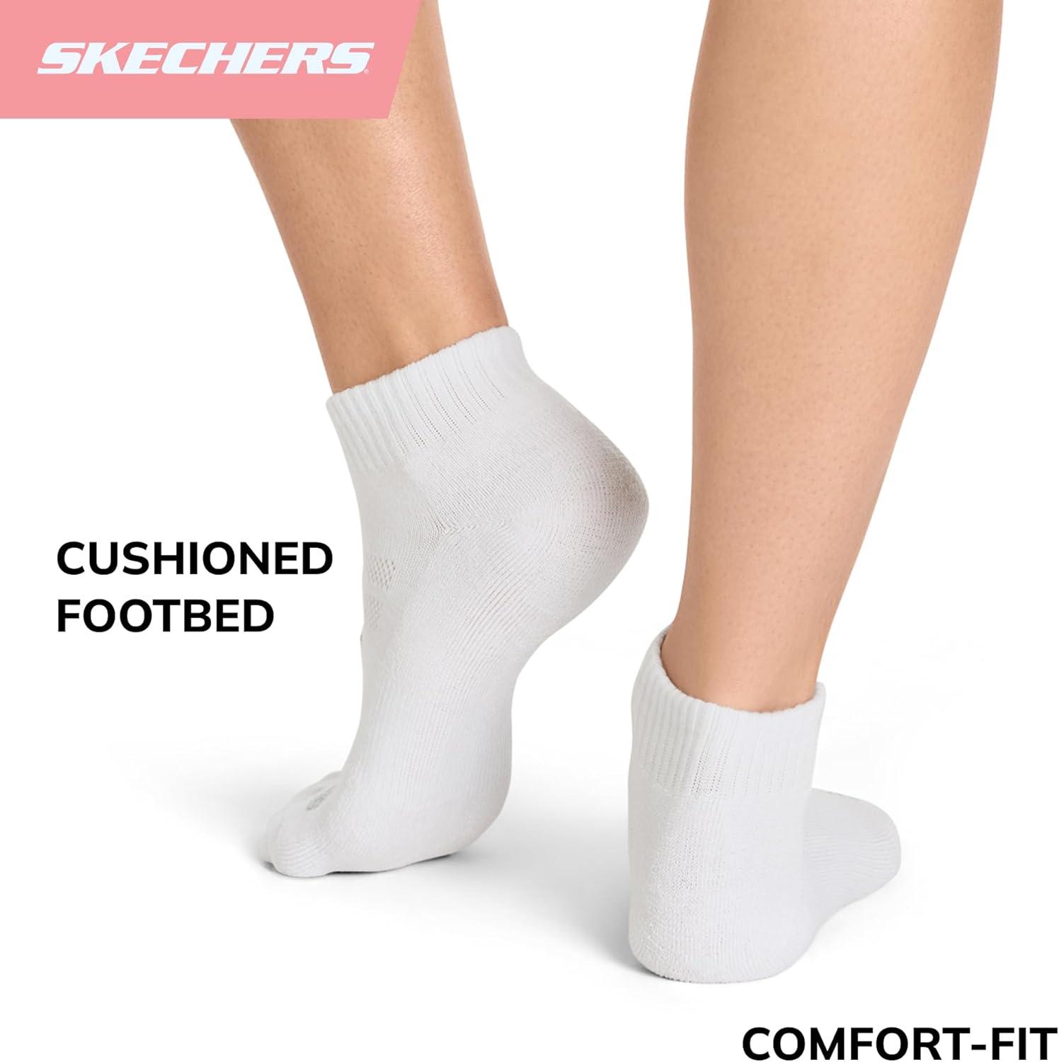 imageSkechers Womens Performance Quarter Crew Socks 6PackWhite