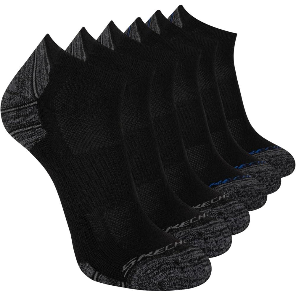 imageSkechers Mens Low Cut Socks 6PackBlack