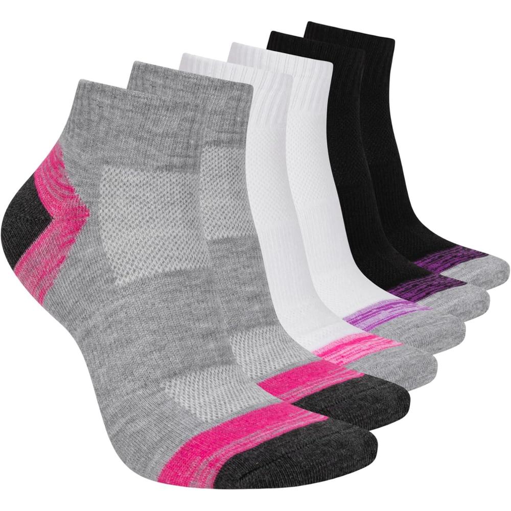 imageSkechers Womens Performance Quarter Crew Socks 6PackMedium Grey