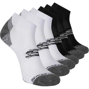 Skechers Men’s 6 Pack Quarter Crew Socks(White/Grey)