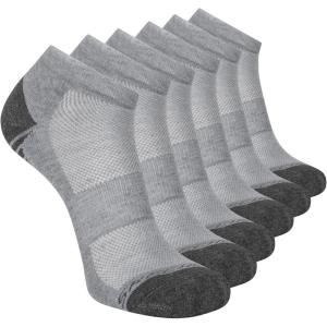 Skechers Men’s Low Cut Socks (6-Pack)(Light Pastel Grey)
